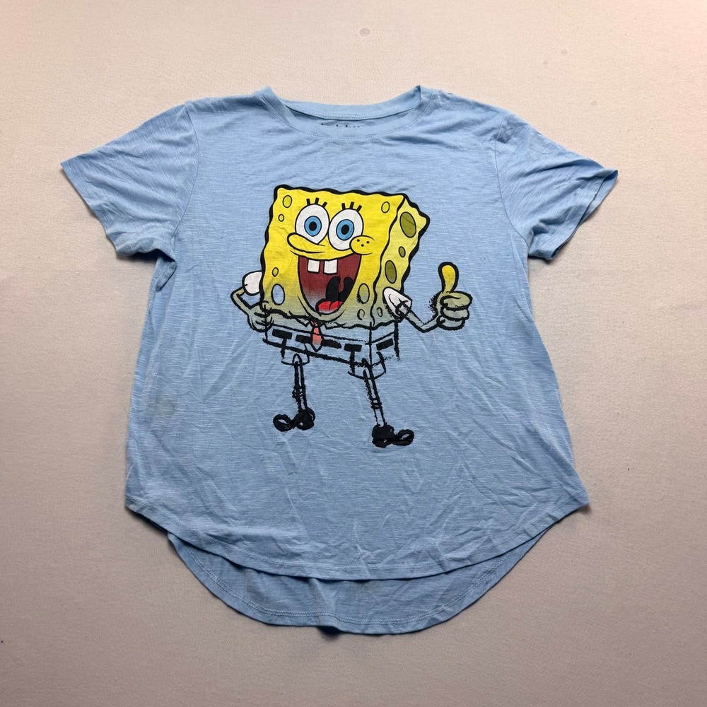Old Navy T-Shirt Kids Large Blue Good Slub Knit Curved Hem Short Sleeve Tee